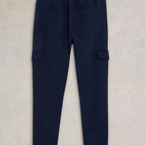 White Stuff Arlo Tencel Cargo Trouser Pant Dark Navy Size 8R - Picture 2 of 14